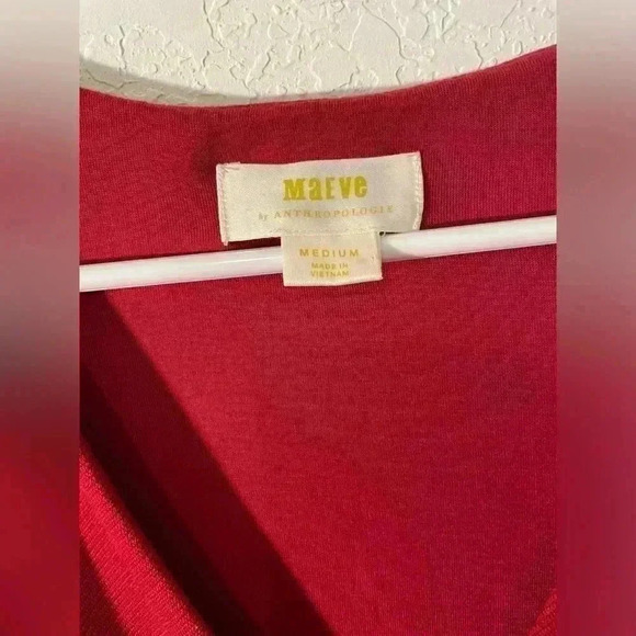 Maeve by Anthropologie Red Lincoln Center Knee Length Fit to Flare Dress Medium - Picture 4 of 8